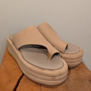Free People Sandals Platform Neutral Beach Brunch Festival Casual - Size 38